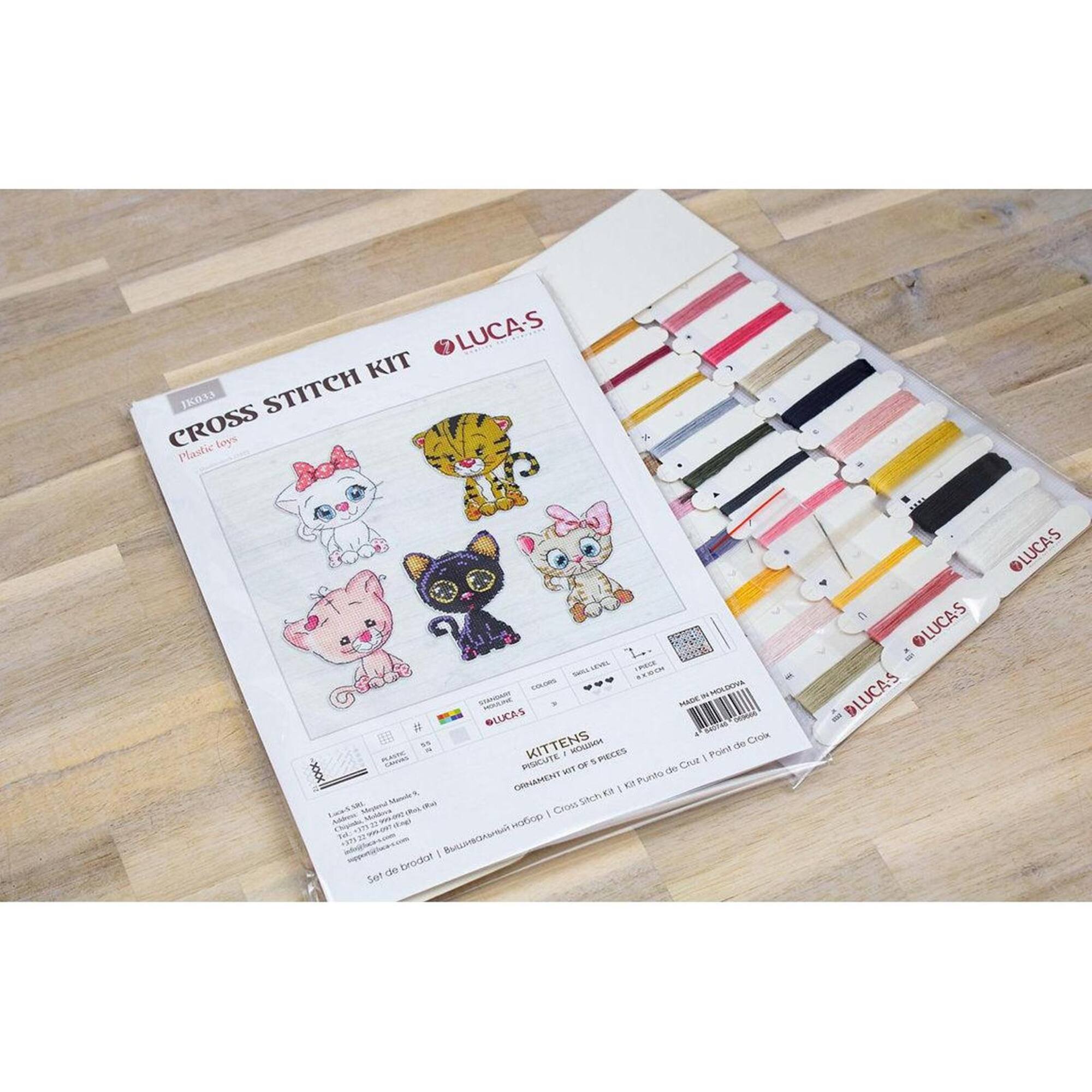 Luca-s Kittens Plastic Canvas Counted Cross Stitch Kit
